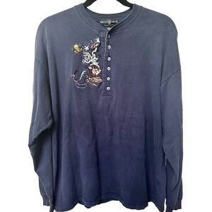Vintage Warner Brothers Studio Store looney tunes embroidered shirt